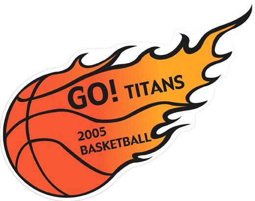 Basketball On Fire Logo - Custom Sports On Fire Car Magnets
