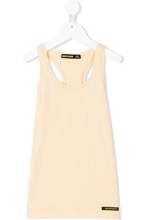 Yellow Finger Logo - Finger in the Nose Logo patch tank top Yellow Womens Tops QVXDX