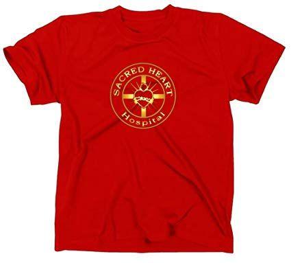 Red Hospital Logo - Scrubs T-Shirt, Sacred Heart Hospital Logo tee, red, S: Amazon.co.uk ...