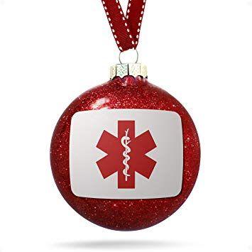 Red Hospital Logo - NEONBLOND Christmas Decoration Medical Alert Red