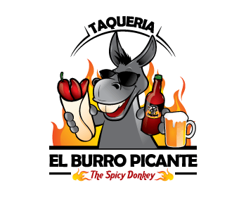 Donkey Logo - Logo design entry number 20 by osgraphic | El Burro Picante/The ...