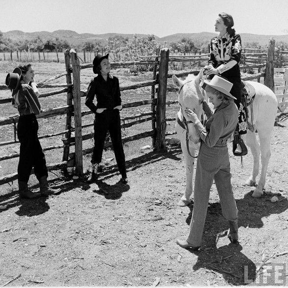 Flying L Horse Logo - LIFE Archive photo set : “Fashion Rodeo At Flying L Ranch” shot by ...