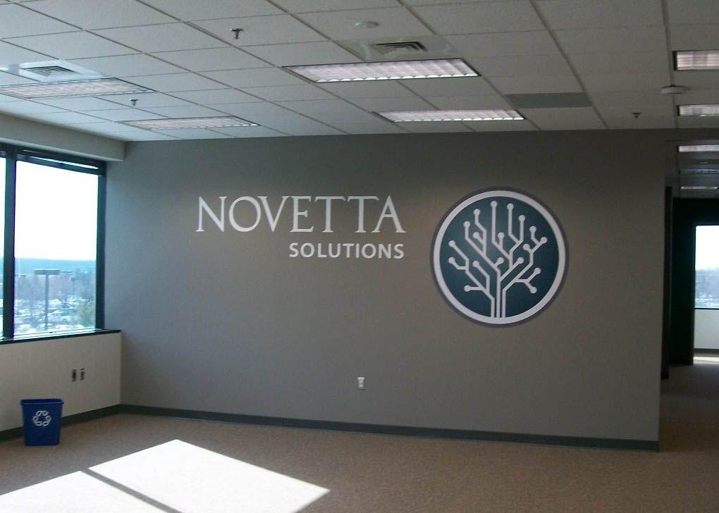 Interior Wall Logo - Novetta Logo Wall - NorthPoint Signs and Graphic Services