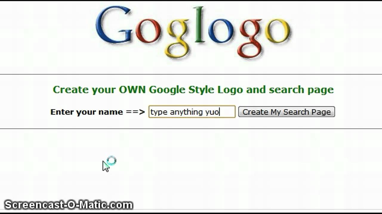 Make Google Logo - How To Make Your Name on Google Logo (ONLY ON GOGLOGO) - YouTube