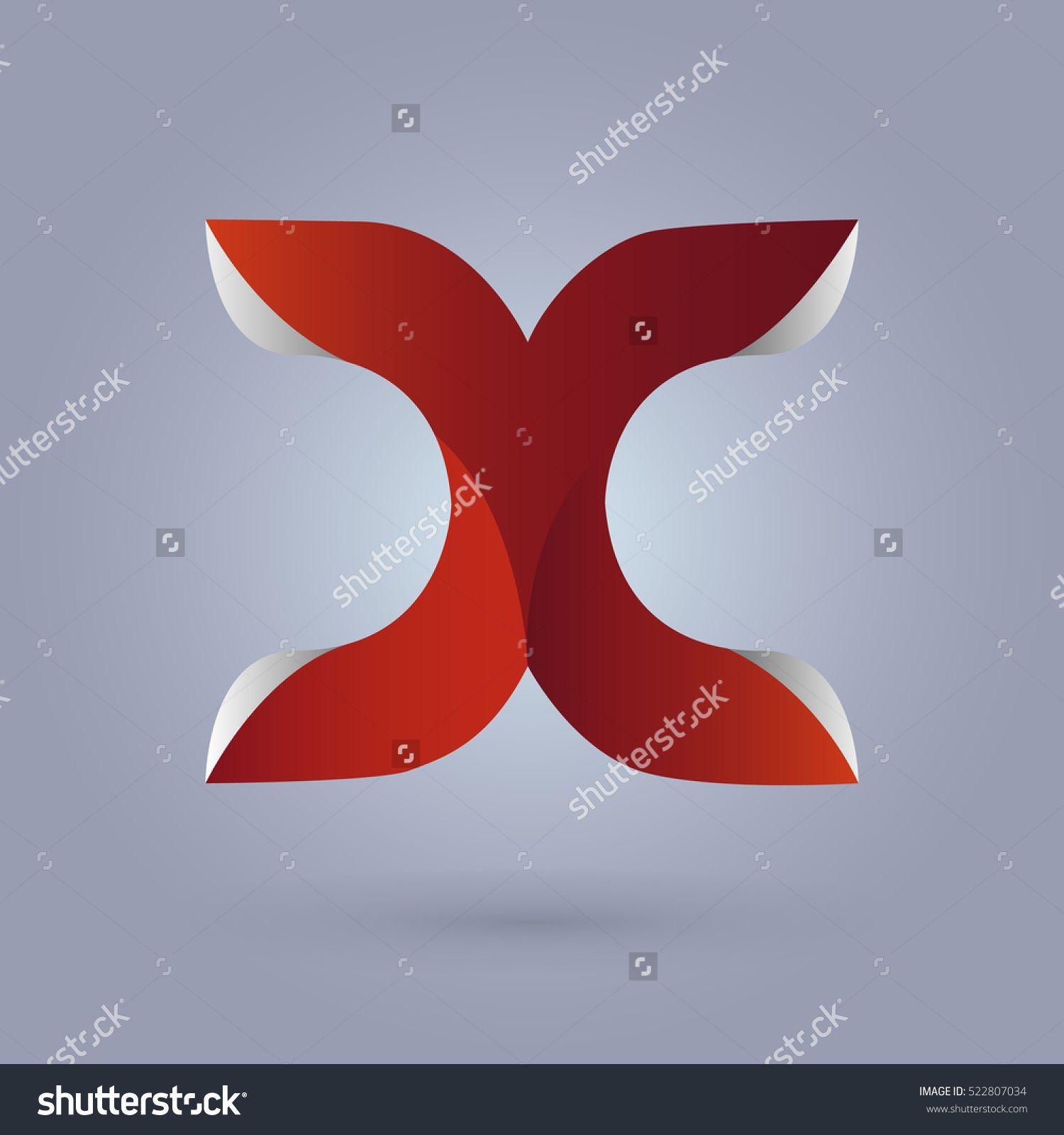 Red White Line Logo - Letter X icon design and elegant typographic concept icon. white
