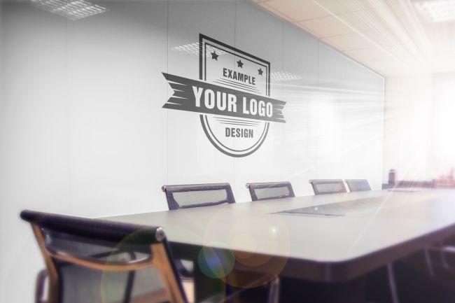 Interior Wall Logo - Logo on Office Wall Online Mockup Generator