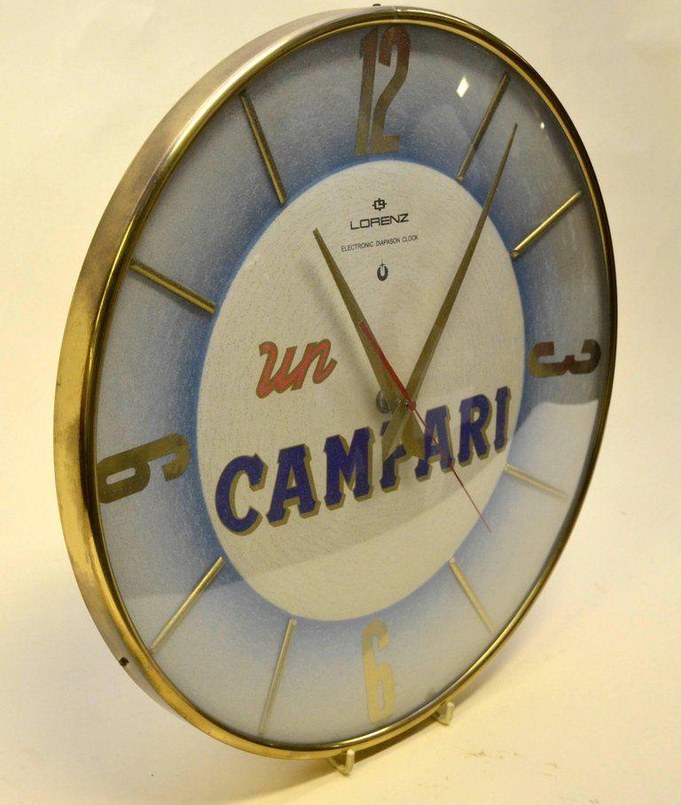 Century Clock Logo - 1960s Rare Un Campari Logo Advertising Clock Made by Italian ...