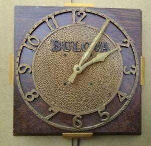 Century Clock Logo - Mid Century BULOVA Metal Wall Clock Antique Vintage Clock NICE | eBay