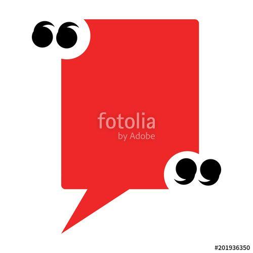 Red Quotation Mark Logo - square speech bubble with quotation marks icon over white background