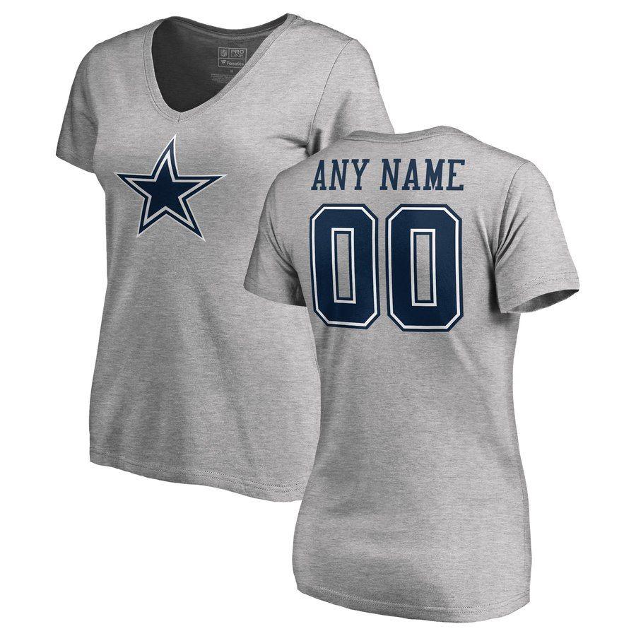 Dallas Cowboys Name Logo - Women's Dallas Cowboys NFL Pro Line by Fanatics Branded Ash ...