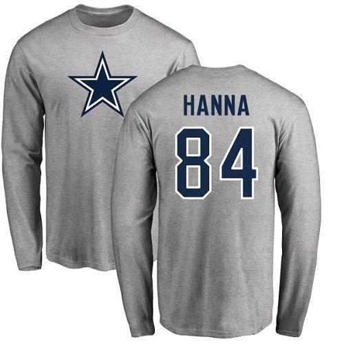Dallas Cowboys Name Logo - NFL Nike Dallas Cowboys 84 James Hanna Ash Name & Number Logo Long ...
