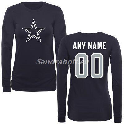 Dallas Cowboys Name Logo - Coupons Deals Women's Dallas Cowboys Navy Custom Name &Amp Number