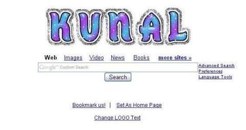 Make Google My Name Logo - How to change Google logo & background image?. Kunalsachdeva's Weblog