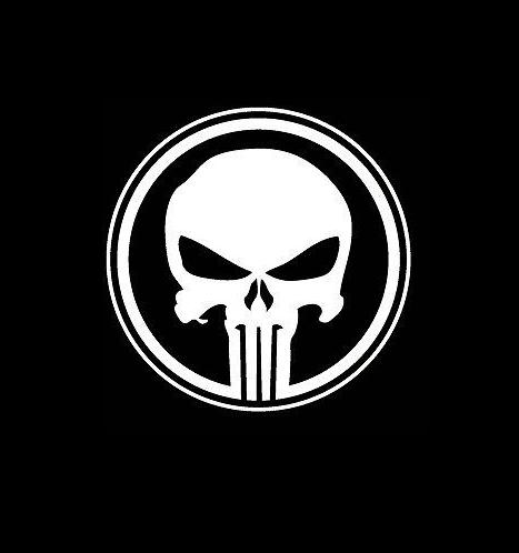 Round Punisher Logo - Punisher Skull Round a2 Military Window Decal Stickers