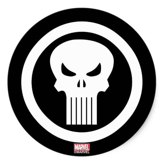 Round Punisher Logo - Punisher Skull Icon Classic Round Sticker