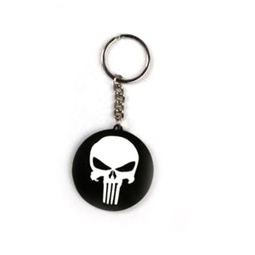 Round Punisher Logo - Black And White Acrylic Punisher Logo Round Shaped Keychain, Rs 30