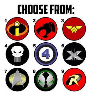 Round Punisher Logo - 63 Superhero Logo Envelope Seals Labels Stickers 1