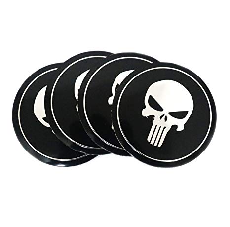 Round Punisher Logo - 4X 56MM 2.2 Universal Punisher Skull Round Domed Wheel