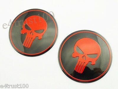 Round Punisher Logo - 2X 3D PUNISHER Skull Car Emblem Decal Tank Faring Truck Sticker