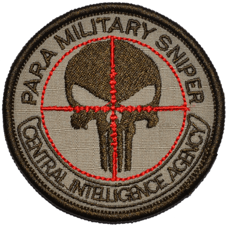 Round Punisher Logo - CIA Paramilitary Sniper Punisher Skull Round Patch