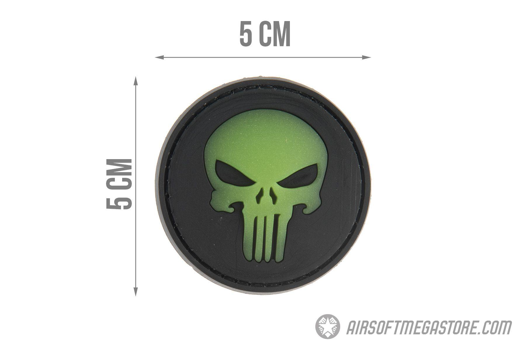 Round Punisher Logo - G Force Round Punisher Glow In The Dark PVC Morale Patch. Airsoft