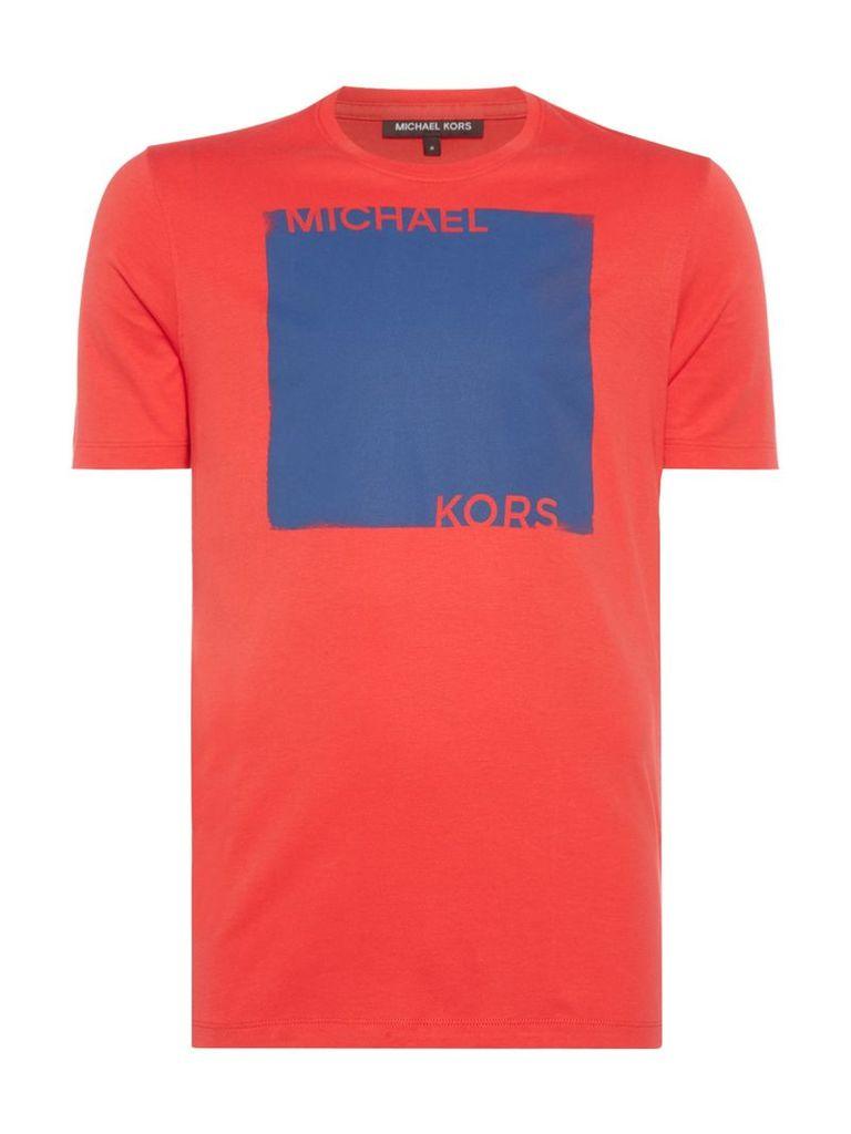 Red and Orange Square Logo - Men's Michael Kors Colourfield Square Logo T Shirt, Red By Michael