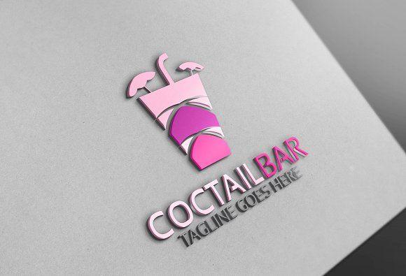 Cocktail Logo - Cocktail Bar Logo Logo Templates Creative Market