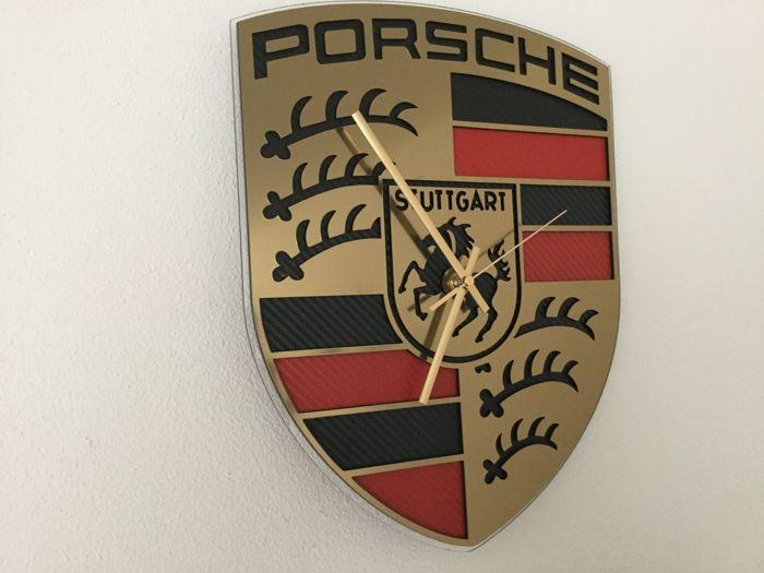 Century Clock Logo - Porsche logo wall clock - circa 38x30 cm - 21tst century - Catawiki