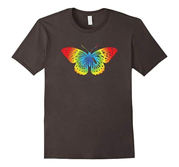 Rainbow Colored Butterfly Logo - Amazon.com: Rainbow Colored Butterfly T-Shirt For Nature Lovers ...