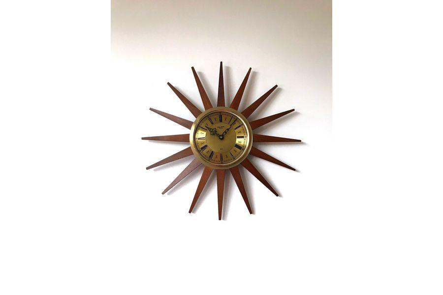 Century Clock Logo - 60s Vintage Retro Mid Century Anstey & Wilson Teak Starburst ...