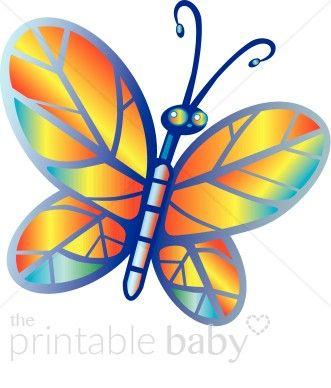 Rainbow Colored Butterfly Logo - Rainbow Colored Butterfly Clipart | Bug Clipart