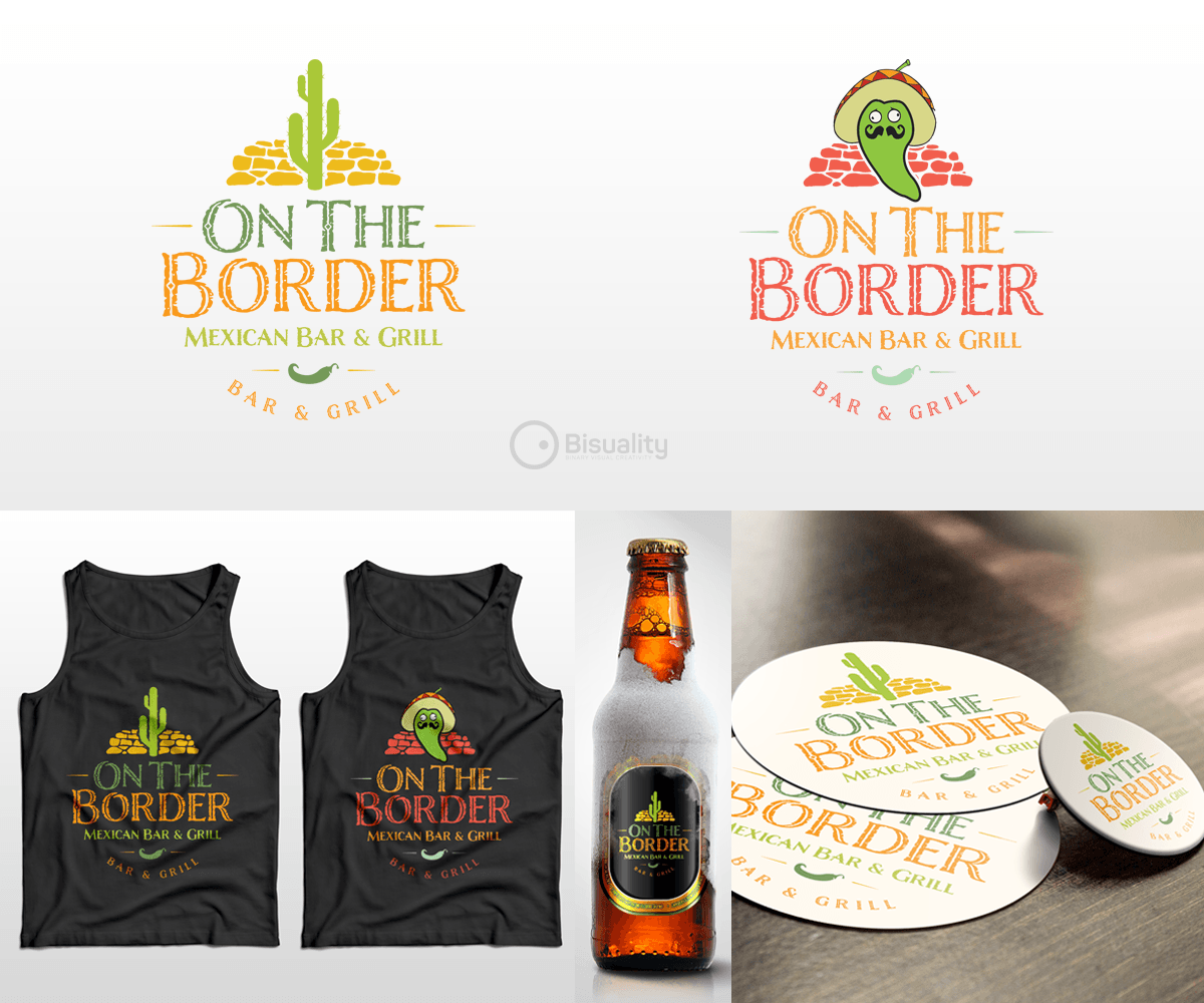 Mexican Company Logo - Modern, Colorful, Restaurant Logo Design for On The Border Mexican ...