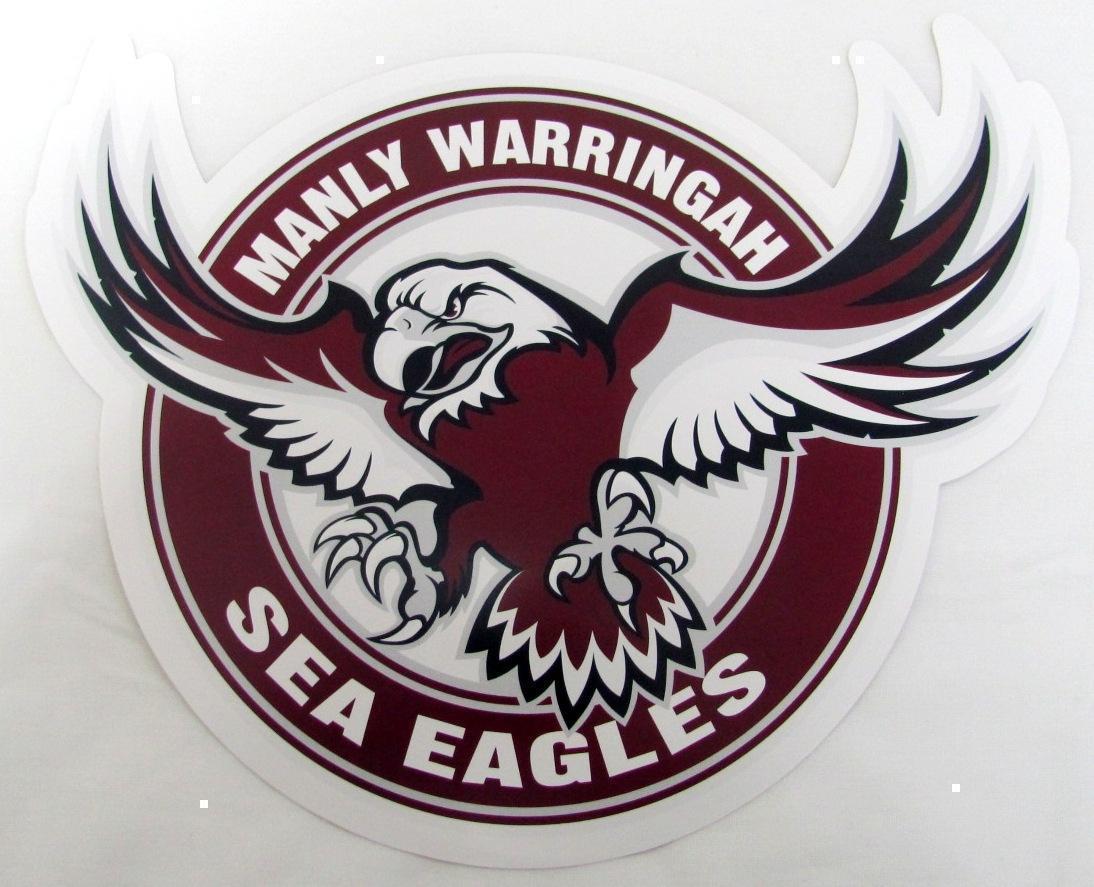 Eagles Car Logo - Manly Sea Eagles NRL Club Logo Large Pre-Cut Car Spot Sticker Decal ...
