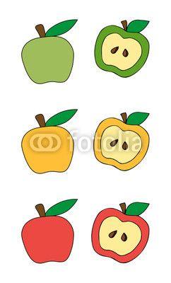 Red Green Yellow Logo - set of multicolored apples red green yellow. Simple illustration for ...