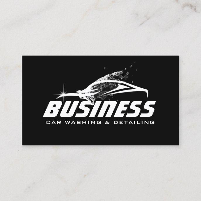 Custom Auto Detail Shop Logo - Car Washing Auto Detailing Automotive Business Card. Custom Auto