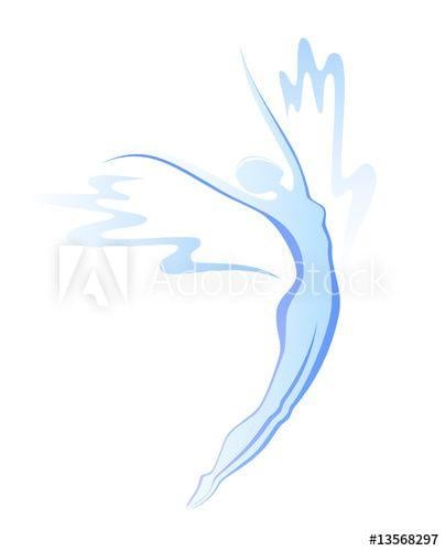 Flying Woman Logo - Silhouette of flying woman this stock vector and explore