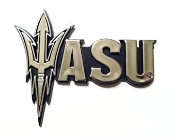 Asu Football Logo - Arizona State Sun Devils NCAA Chrome Finished Auto