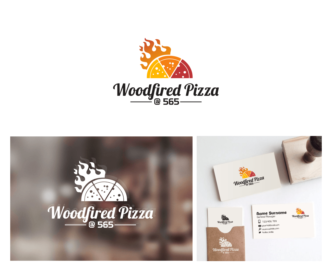 Pizza Restaurant Logo - Modern, Colorful, Restaurant Logo Design for Woodfired Pizza @ 565 ...