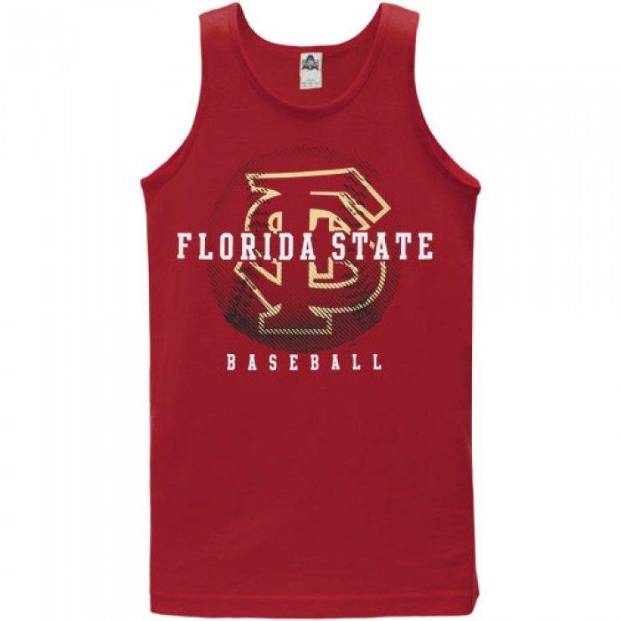 Florida State Baseball Logo - FSU Seminole Apparel. FSU Baseball Tank with FS Logo Garnet