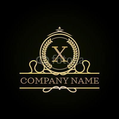 Golden X Logo - Royal Luxury Style Golden Logo Design With Letter X Inside Wall Mural