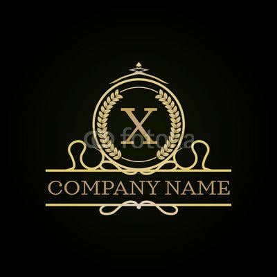 Golden X Logo - Royal Luxury Style Golden Logo Design With Letter X Inside Wall Mural