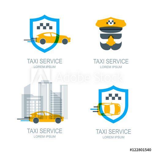 Yellow AP Logo - Set of vector online taxi service logo, icons and symbol. Yellow ...