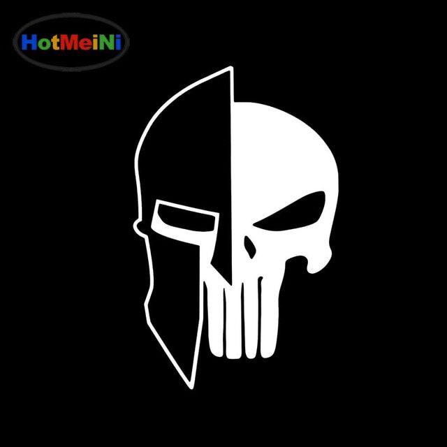 Warrior Helmet Logo - US $1.51 39% OFF|HotMeiNi Warrior Helmet Double Masked Terrorist Skull Car  Sticker for SUV Motorcycles Car Decor Reflective Vinyl Decal 10 Colors-in  ...