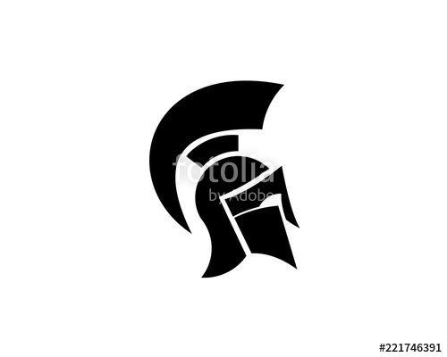 Warrior Helmet Logo - Gladiator helmet logo or icon. Greek Spartan warrior armor in ...