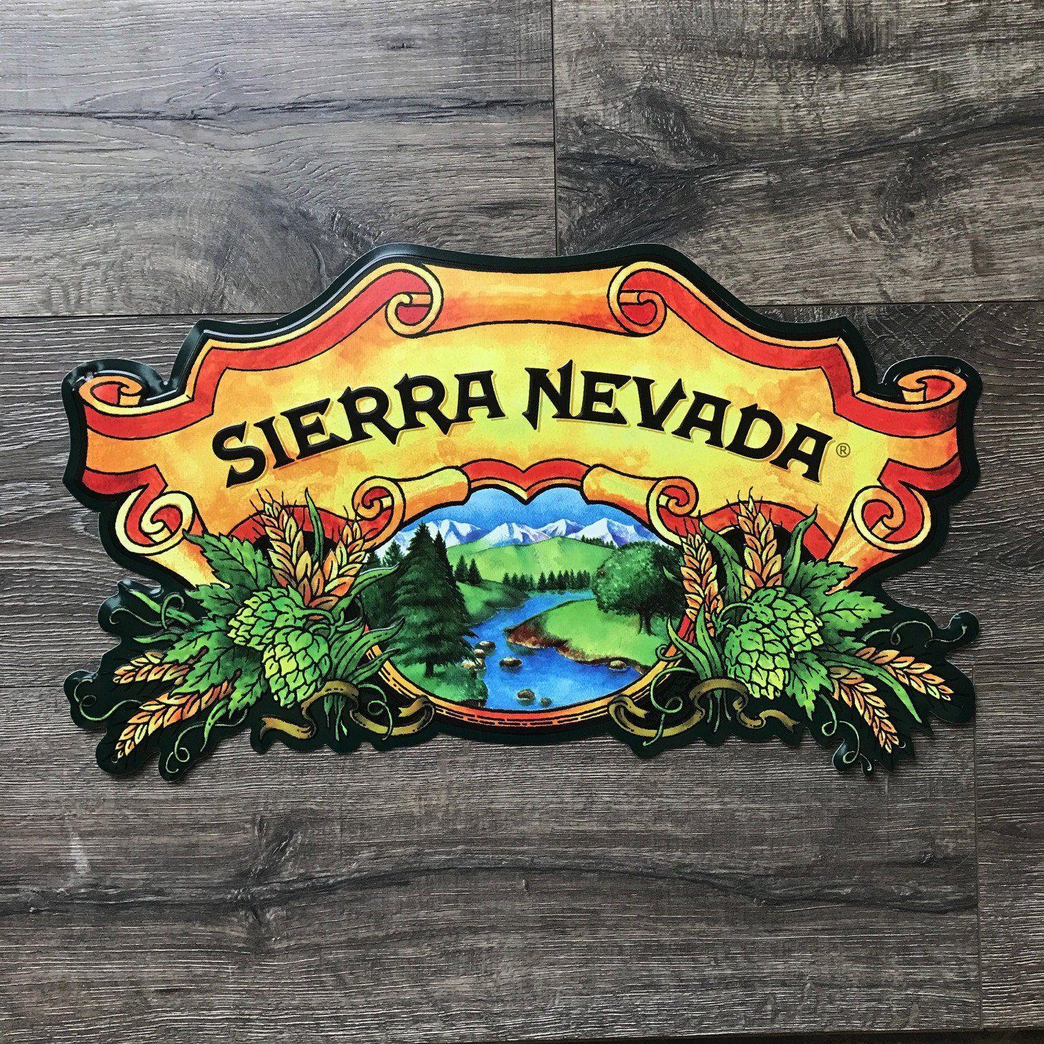 Serria Nevada Logo - Sierra Nevada Brewing Co Logo Tin Tacker Metal Beer Sign | Tin ...