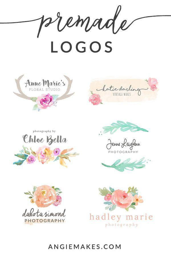 Girly Logo - Tons of girly, cute, watercolor logos with modern fonts + lettering ...