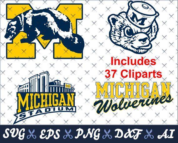 University of Michigan Wolverines Logo - University of Michigan Wolverines logos designs for cricut | Etsy