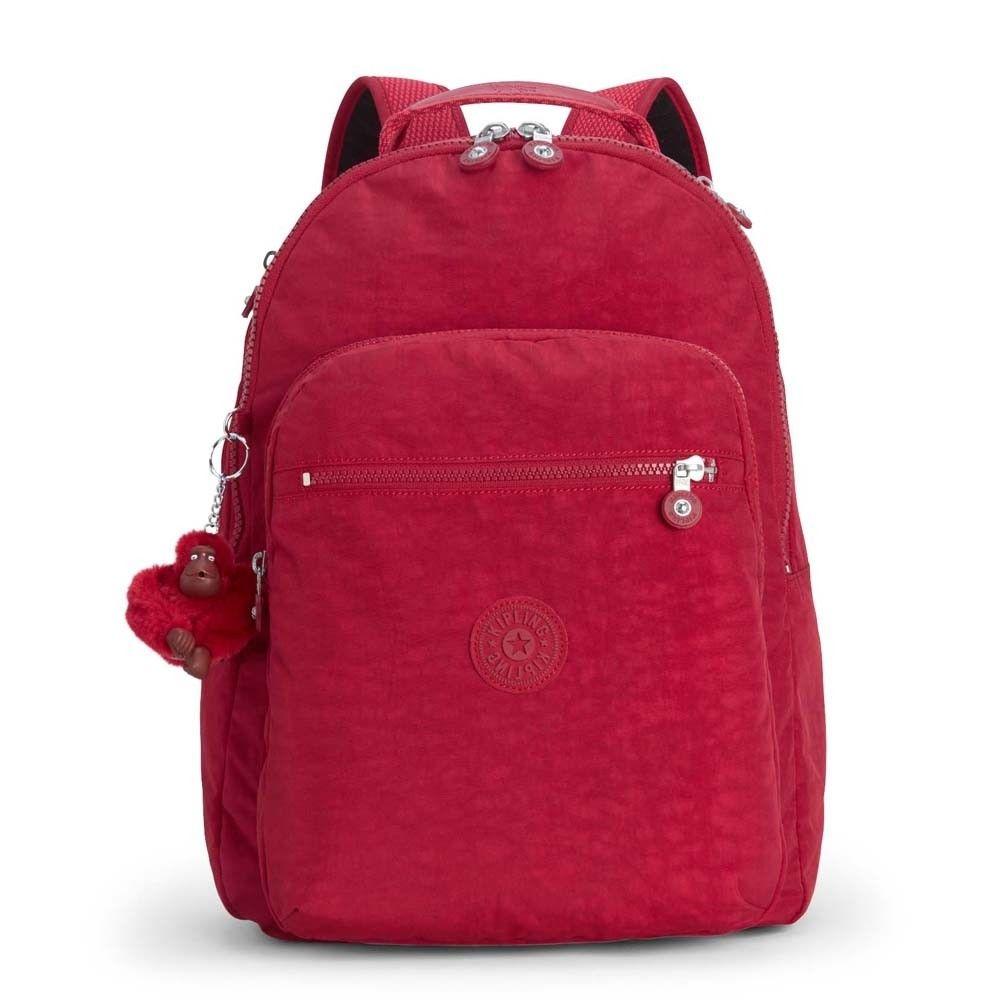 Large Red C Logo - Kipling Clas Seoul Radiant Red C Large Backpack With Lap Top Protection