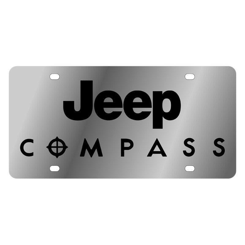 Jeep Compass Logo - Eurosport Daytona® 1487-1 - MOPAR Polished License Plate with Black ...