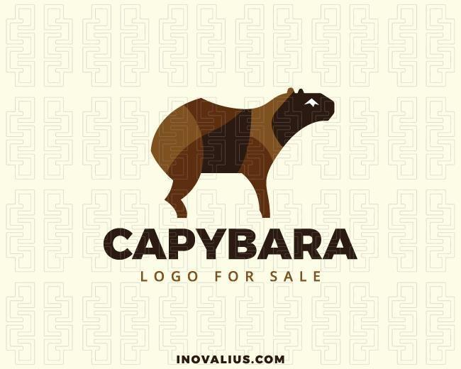 Brown Colored Logo - Stylized logo with a refined design forming a capybara